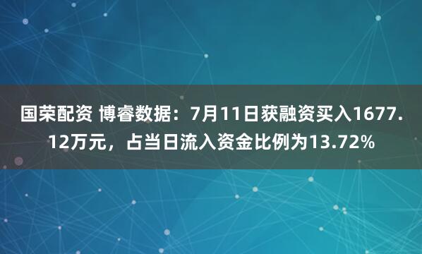 国荣配资 博睿数据：7月11日获融资买入1677.12万元，占当日流入资金比例为13.72%